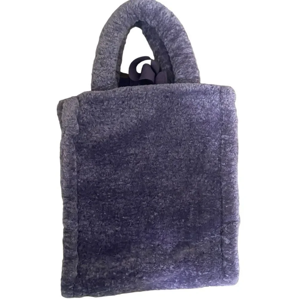 Kate Spade Teddy Plush Shoulder Bag Dark Purple - Picture 2 of 7